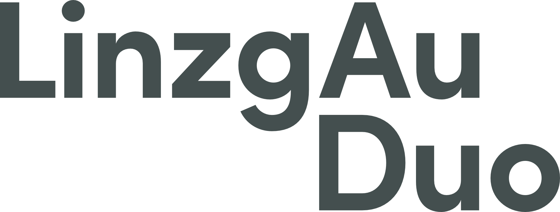 Logo mit den Worten "LinzgAu Duo" in modernem, grauem Schriftzug.
